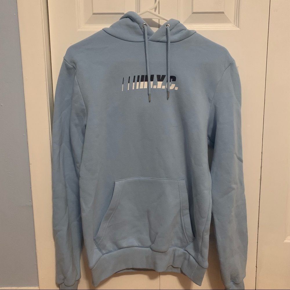 light blue NYC sweatshirt